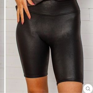 SPANX Faux Leather Bike Shorts
